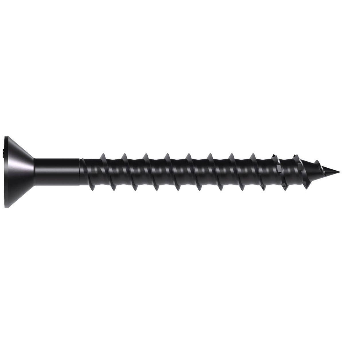 Simpson Strong-Tie TNTBL25214TF Titen Turbo, 1/4-in. x 2-1/4-in. 6-Lobe Flat-Head Concrete and Masonry Screw, Black, 100-Pack