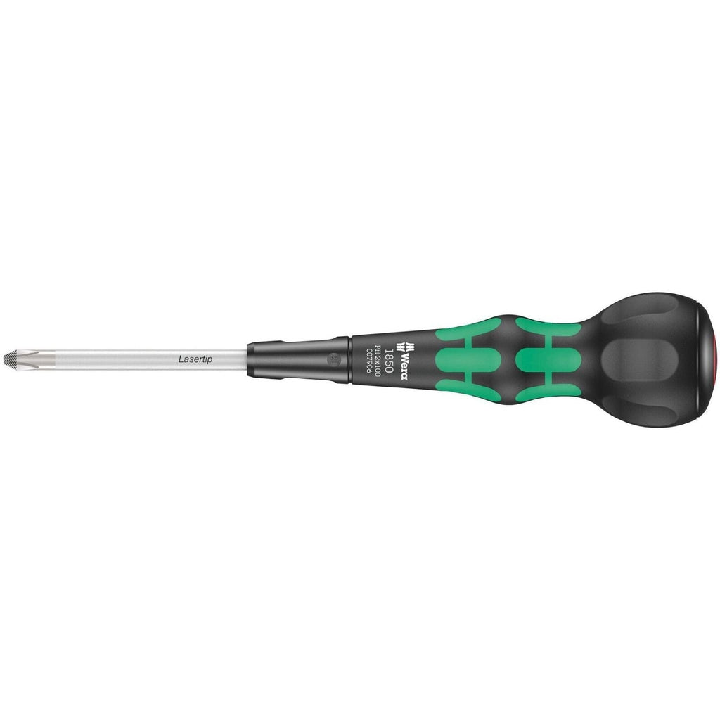 Wera 1850 Ph Kraftform Ball-Grip Phillips-Head Screwdriver, Ph 2x150-mm.