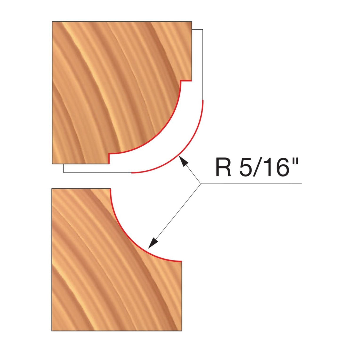Freud UP133-IC 3-9/16" x 63/64" x 1-1/4" Combination Convex & Concave Cutters
