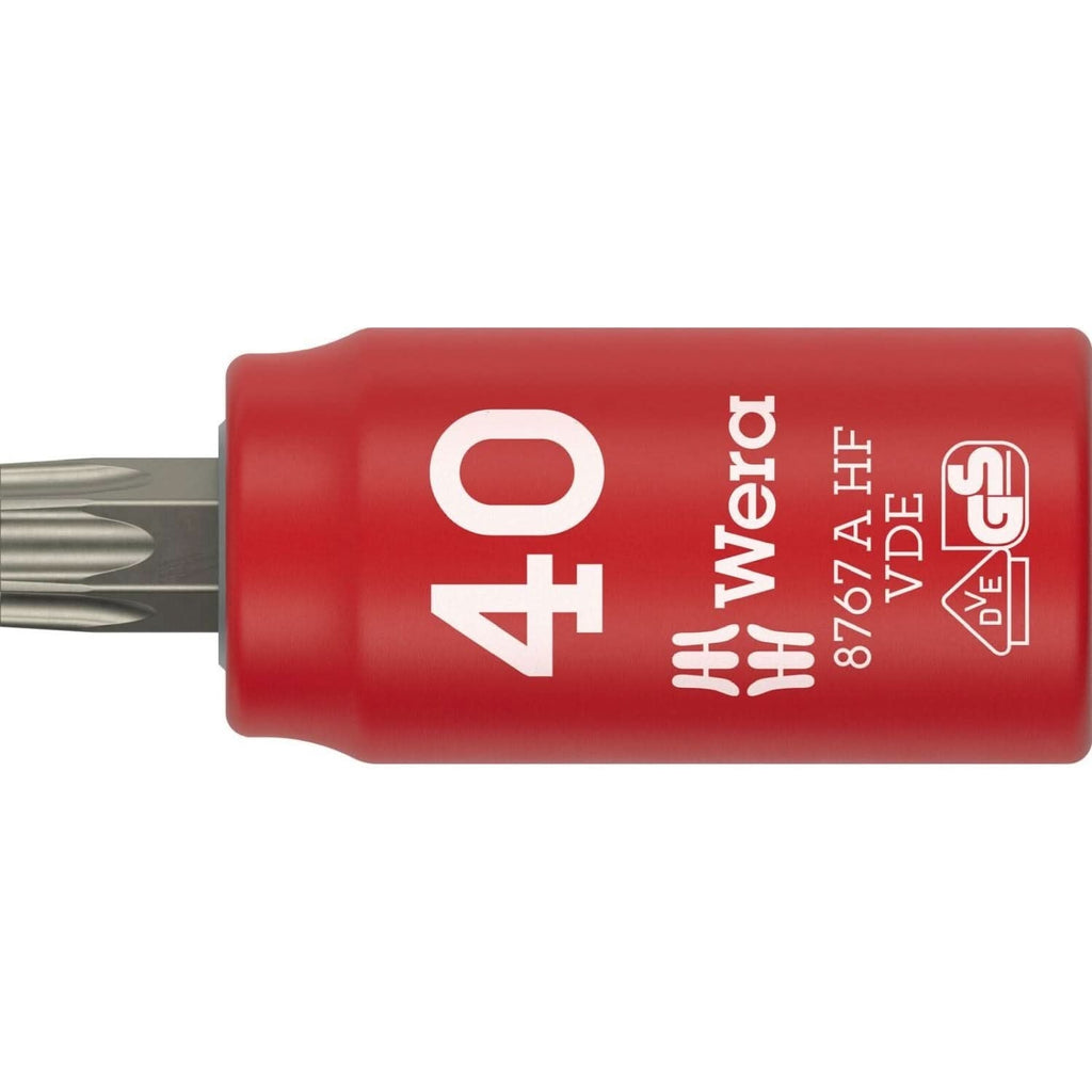 Wera 8767 A VDE Hf Torx Zyklop Bit Socket, Insulated, With 1/4-in. Drive, With Holding Function, Torx 20x36-mm.