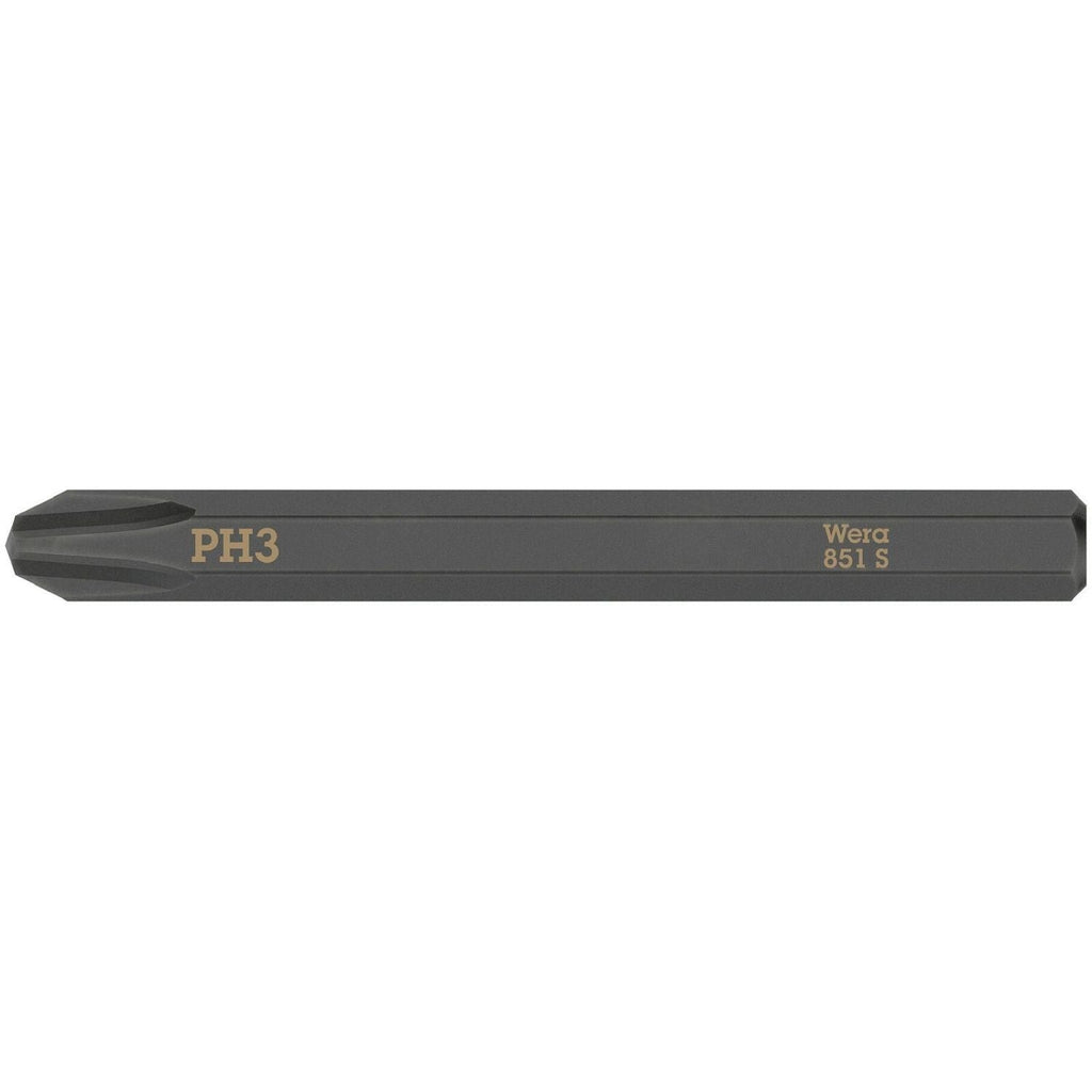Wera 851 S Phillips Bit For Impact Screwdrivers, Ph 3x70-mm.