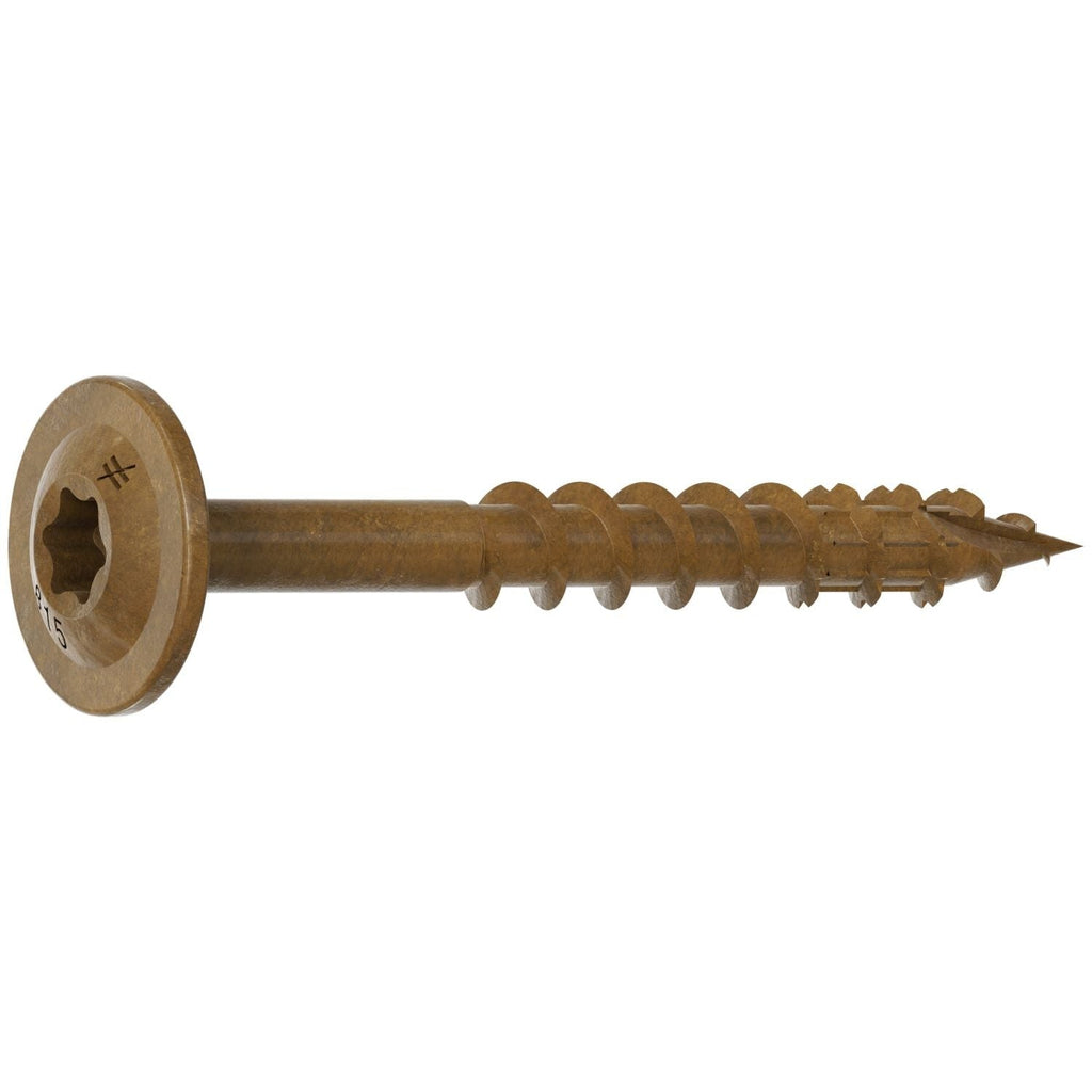Simpson Strong-Tie CBT08112R100 Wafer-Head Construction Screw, #8 x 1-1/2-in. T20, Quik Guard, Tan, 100-Pack