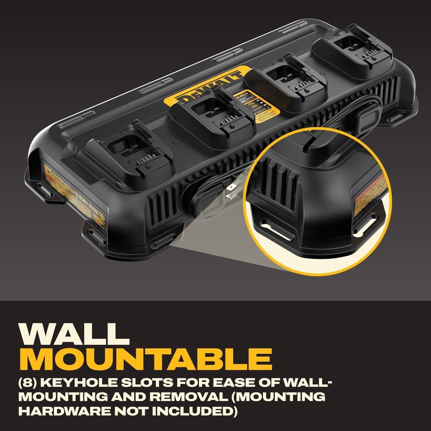 DeWALT DCB1404 4-Amp 4-Battery Simultaneous Multiport Battery Charger for 12V/20V/FlexVolt