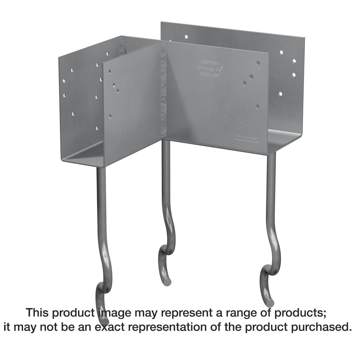 Simpson Strong-Tie ECCLQM5.50G-KT ECCLQM 5-1/2-in. L-Shape End Column Cap for Masonry w/ SDS Screws