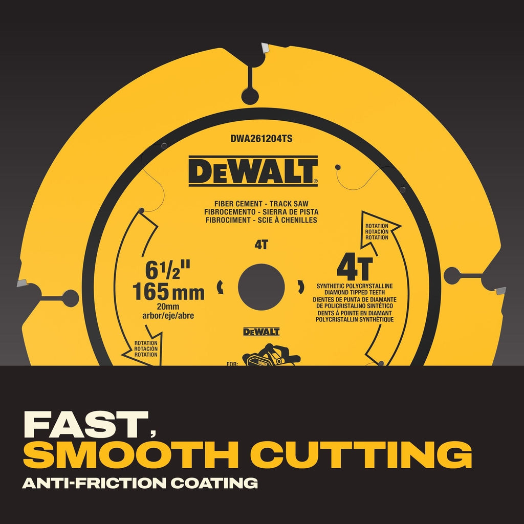 DEWALT 6-1/2-in. 4-Tooth Fiber Cement Track Saw Blade (DWA261204TS)