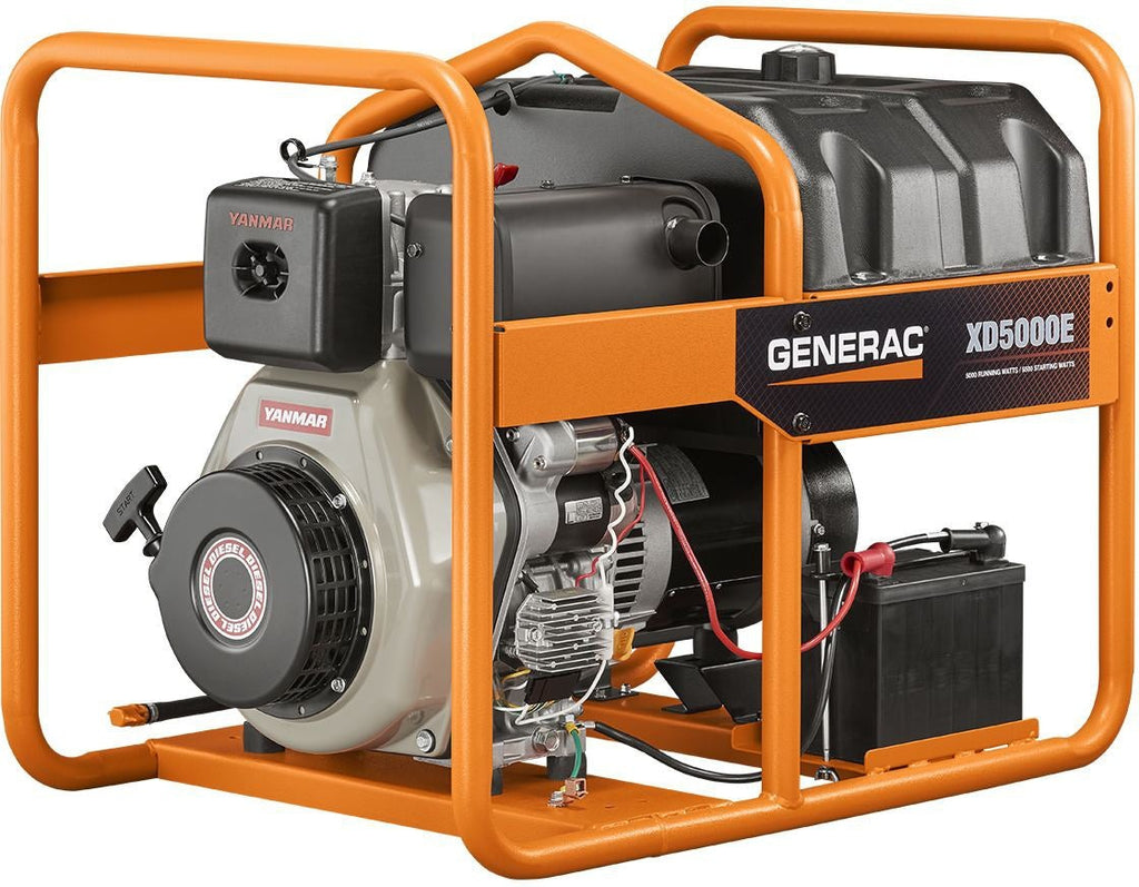 Generac 5000 Watt Electric Start Diesel Portable Generator, CARB (6864)