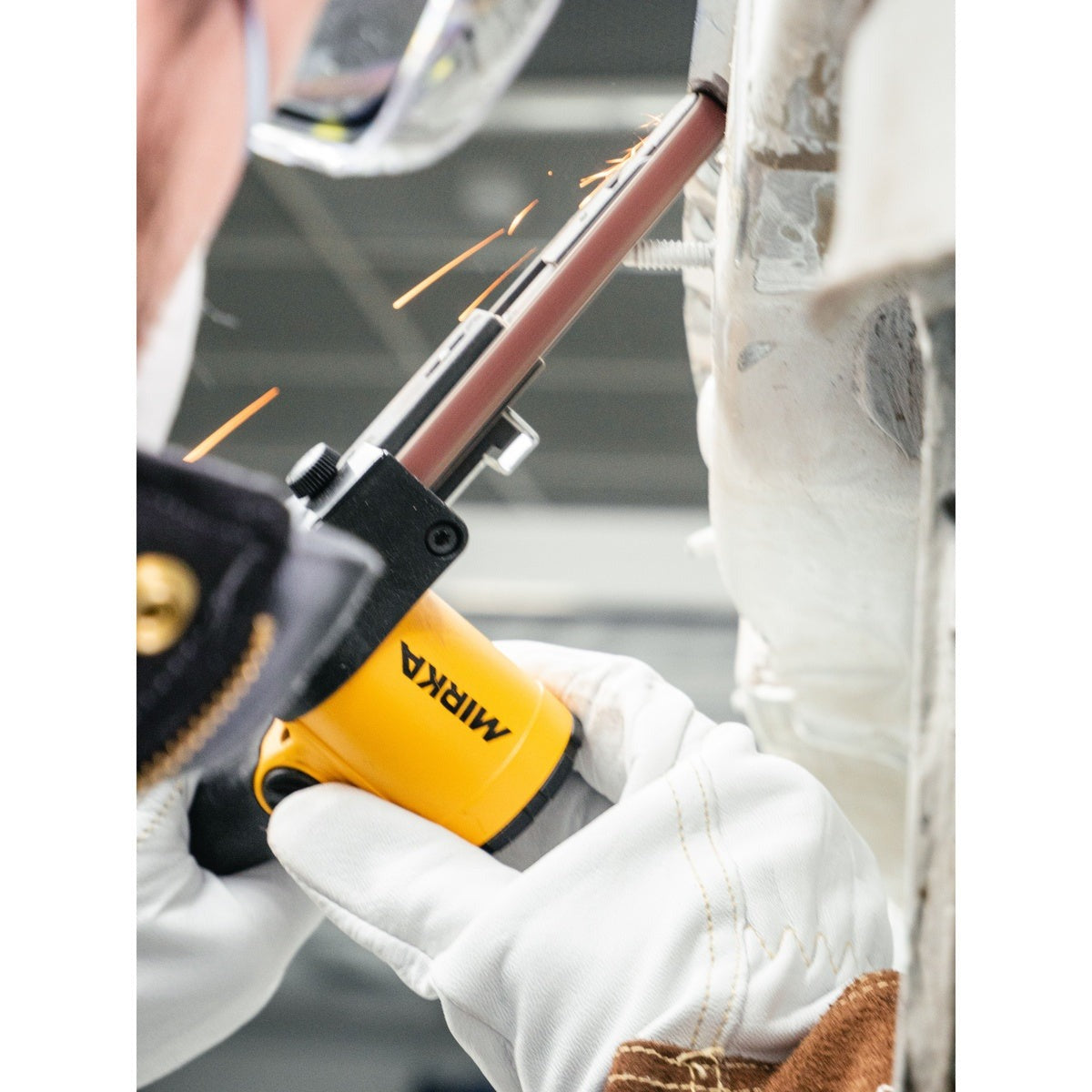 Mirka 0.4-in. x 13-in. Pneumatic Belt Sander Non-Vac for Weld Removal (PBS-10330)
