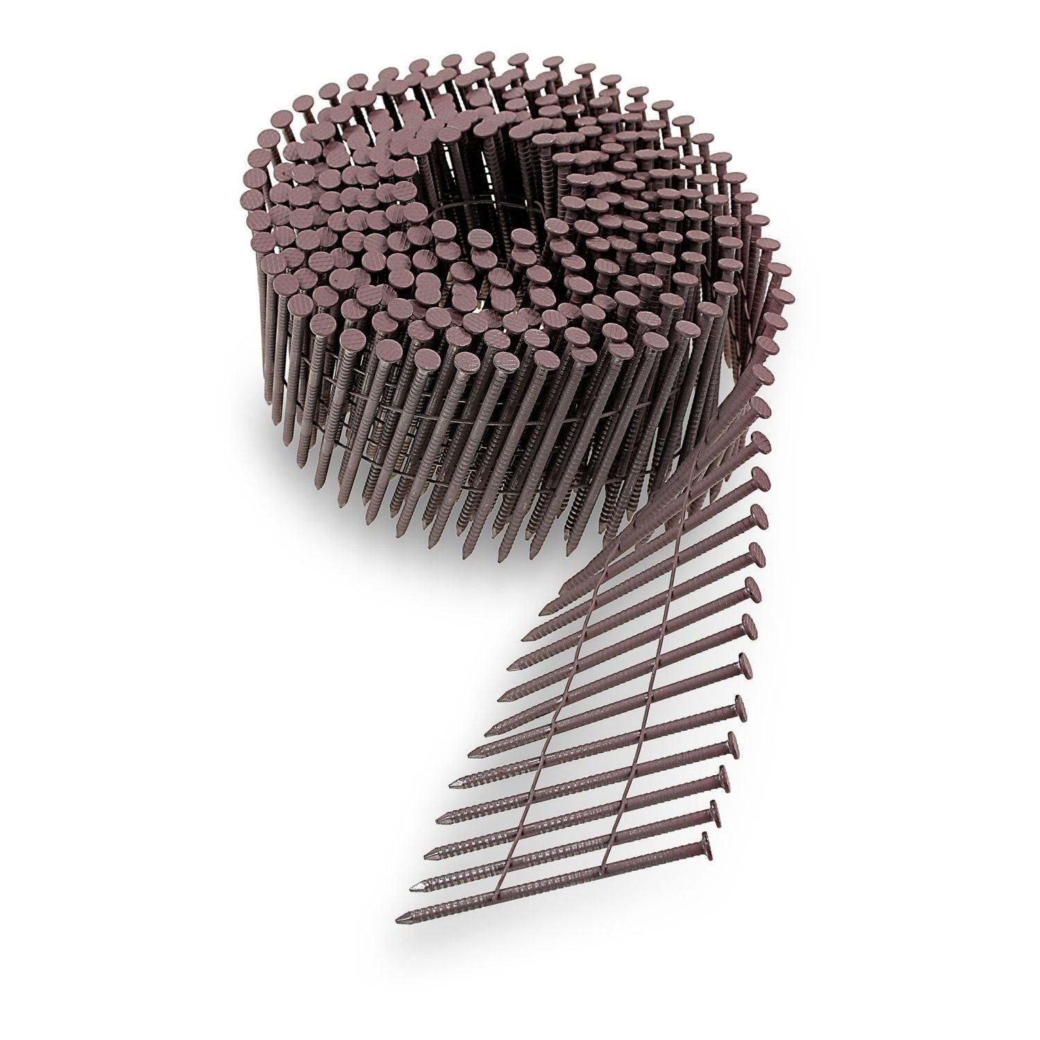 Simpson Strong-Tie S13A250CCR 15° Wire Coil, Painted Full Round Head, Ring-Shank Nail, 2-1/2-in. x .092-in. Type 304, Redwood, 3600-Pack