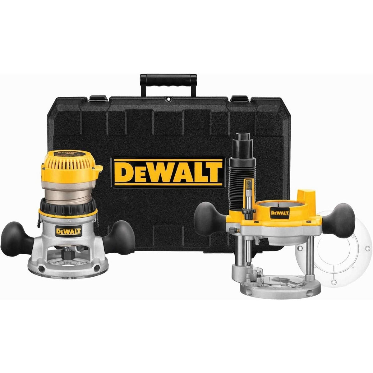 DeWalt DW618PK Corded 2-1/4 HP EVS Fixed Base/Plunge Router Combo Kit w/ Soft Start