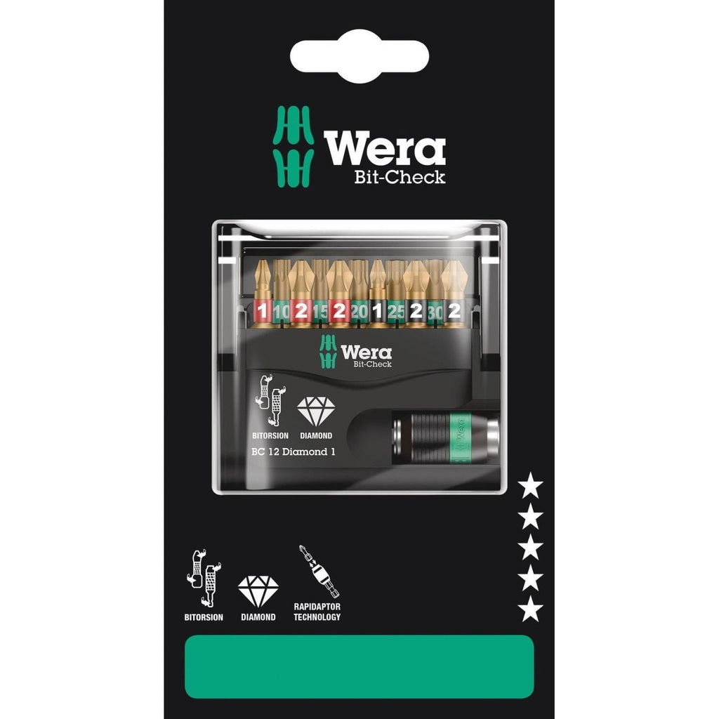 Wera Bit-Check 12 Diamond 1 SB, 12-Pieces