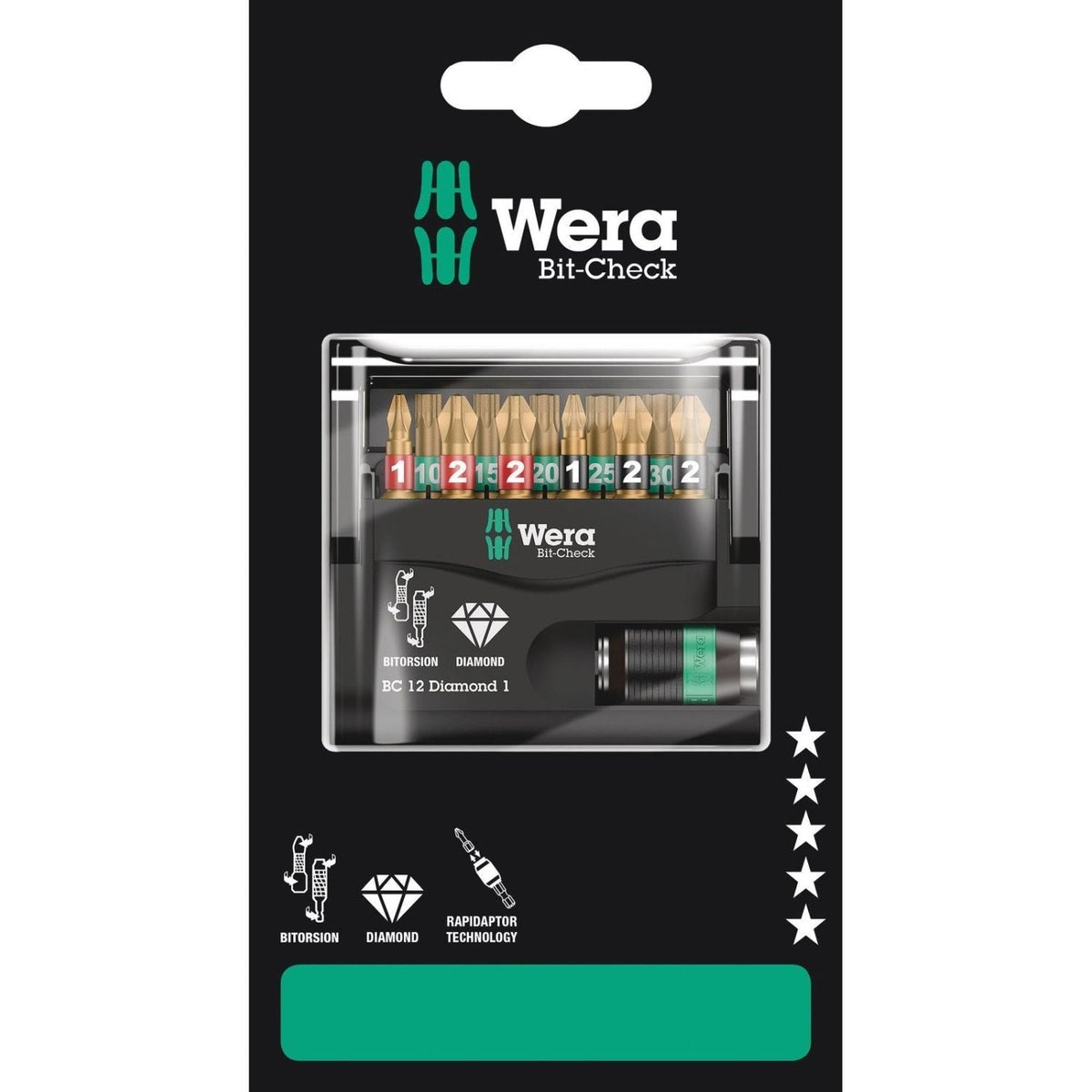 Wera Bit-Check 12 Diamond 1 SB, 12-Pieces