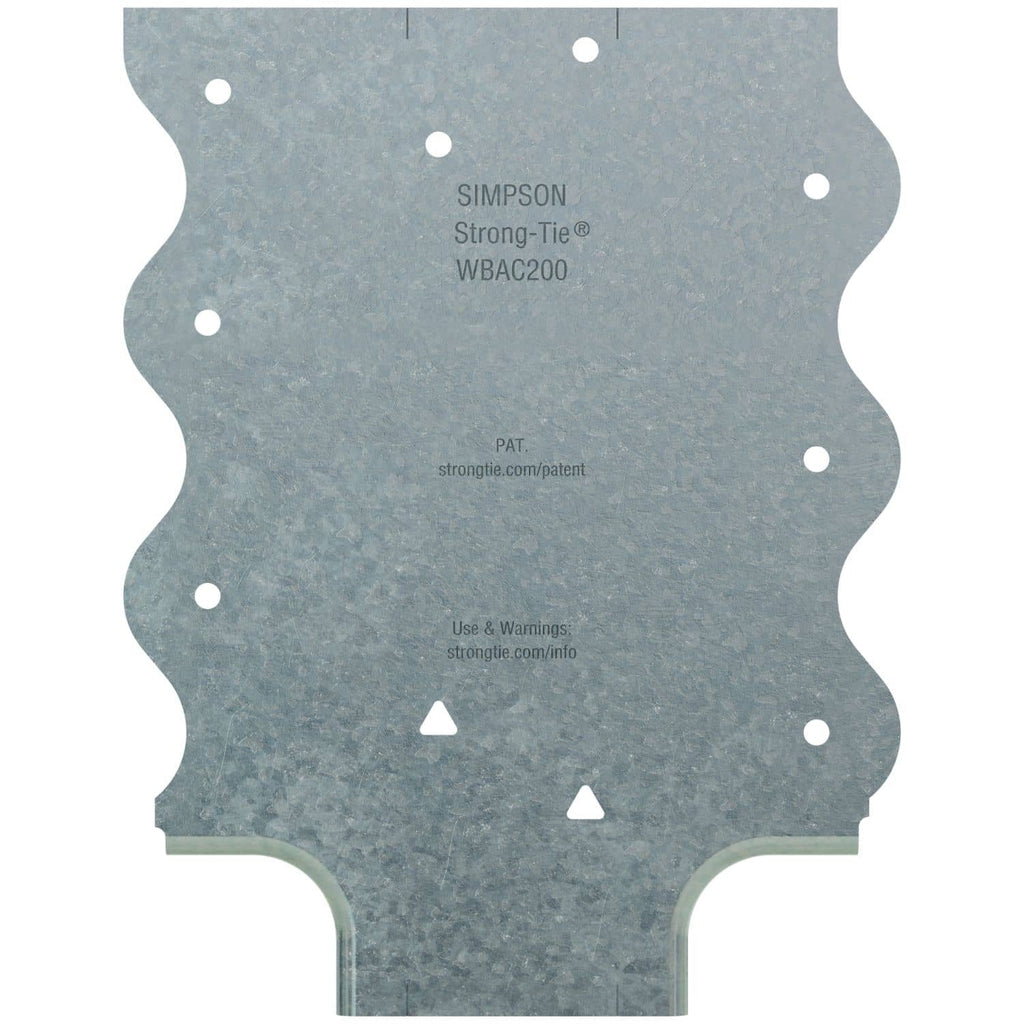 Simpson Strong-Tie WBAC200-R50 WBAC Wood Backing Steel Connector for 2-in. Flange, 50-Pack