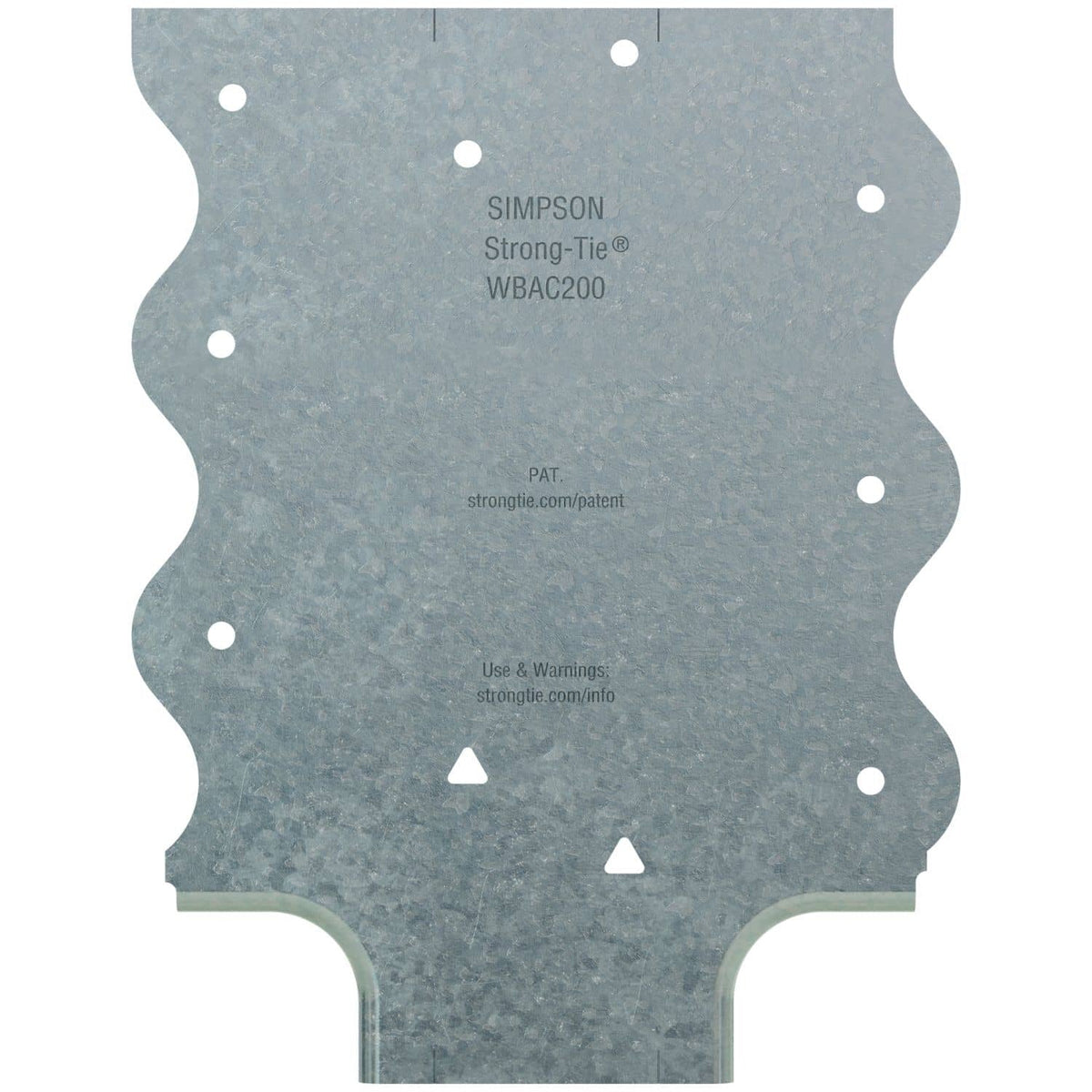 Simpson Strong-Tie WBAC200-R50 WBAC Wood Backing Steel Connector for 2-in. Flange, 50-Pack