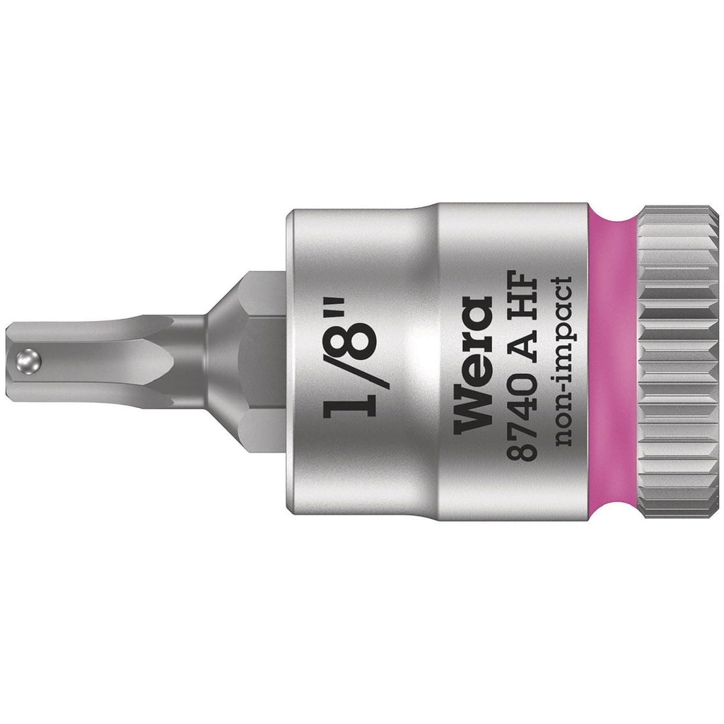 Wera 8740 A Hf Zyklop Bit Socket With Holding Function, 1/4-in. Drive, 1/8-in.x28-mm.