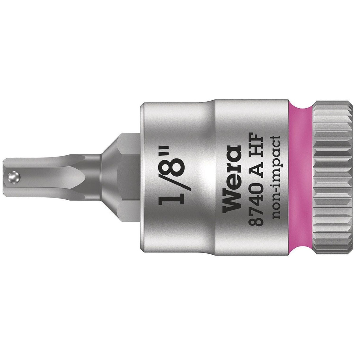 Wera 8740 A Hf Zyklop Bit Socket With Holding Function, 1/4-in. Drive, 1/8-in.x28-mm.