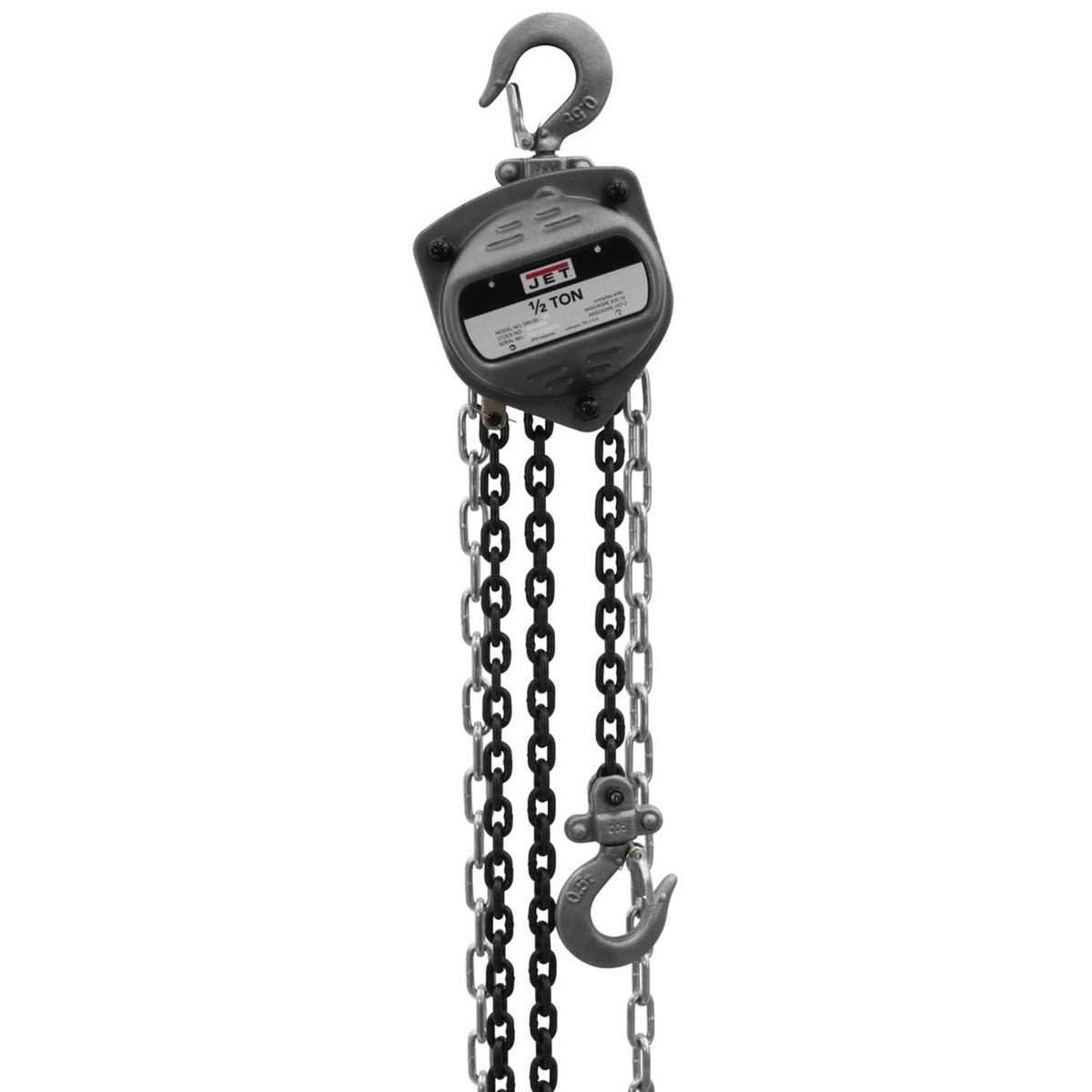 Jet 101900 S90-050-10 1/2-Ton Hand Chain Hoist With 10-Foot Lift