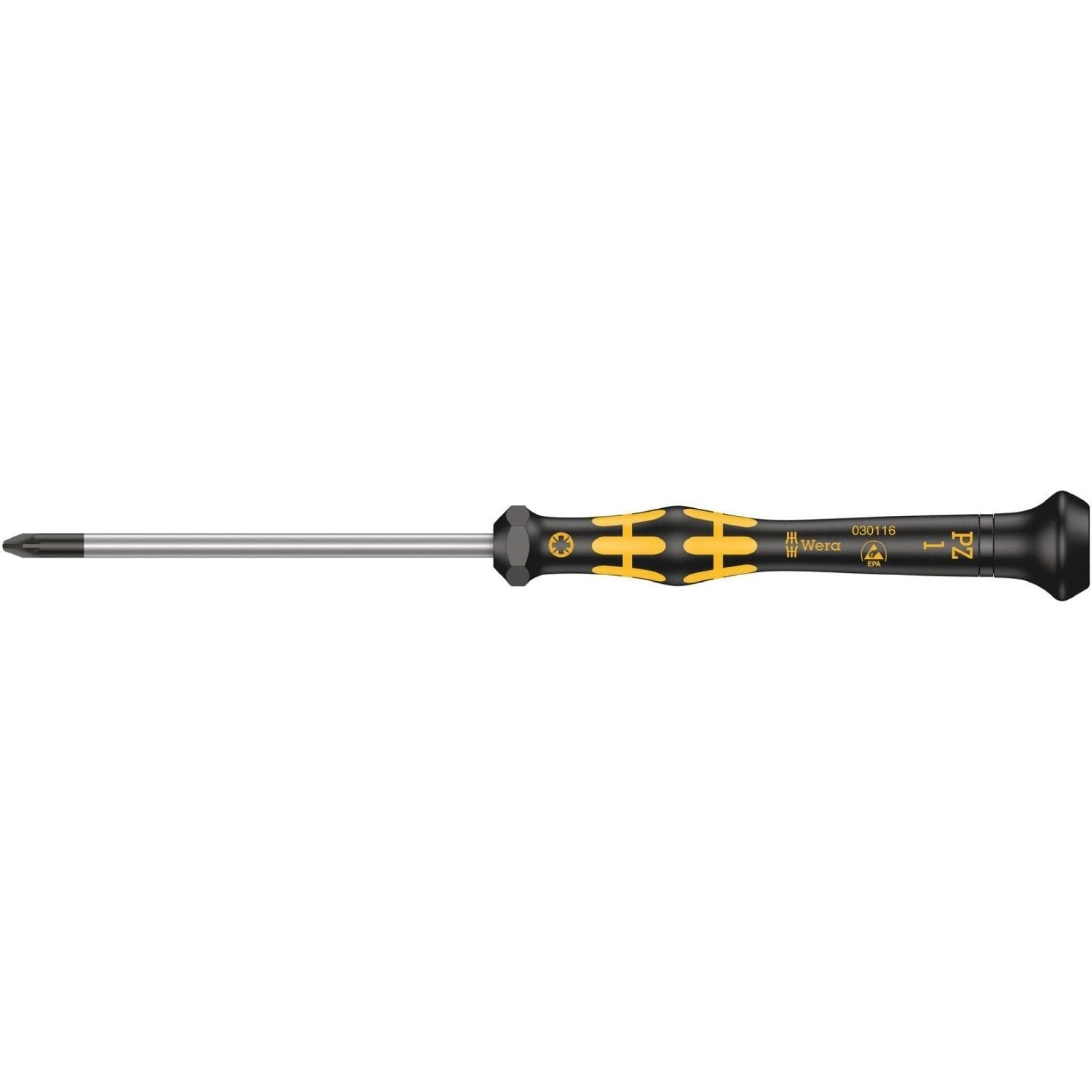 Wera 1555 Pz Esd Kraftform Micro Screwdriver For Pozidriv Screws, Pz 1x80-mm.