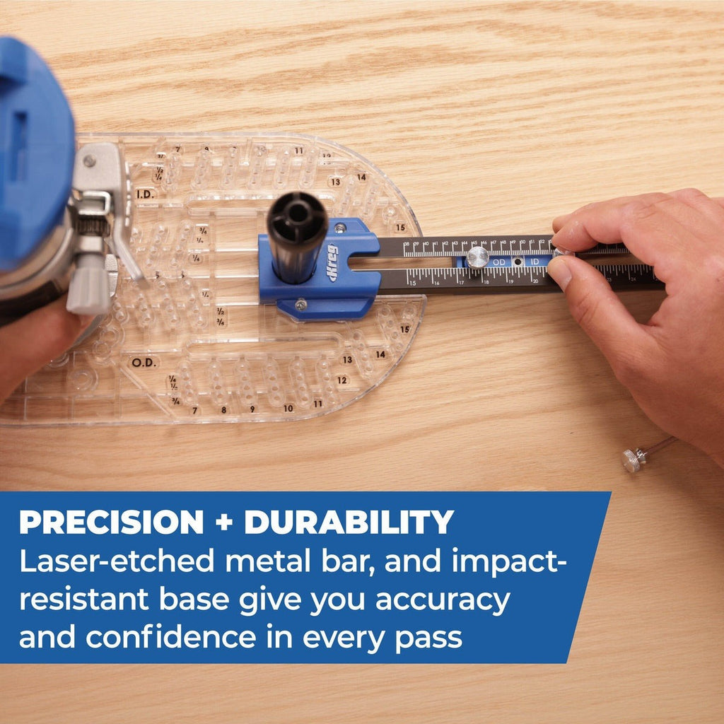 Kreg Trim Router Circle Guide Accessory for 3-1/2-in. to 52-in. Circle Cutting (KRTCG100)