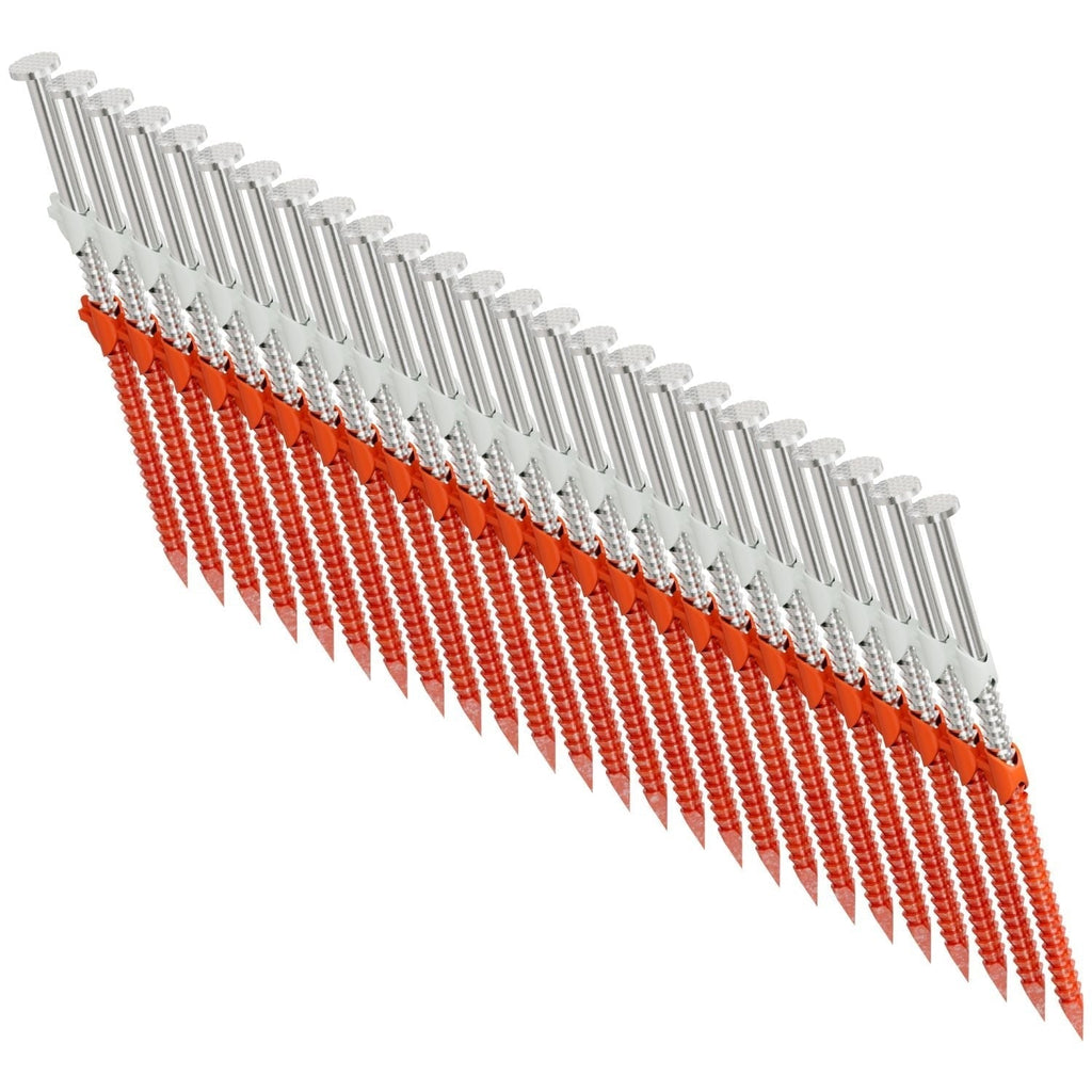 Simpson Strong-Tie T10A300CNB 20°–22° Plastic Strip, Full Round Head, Ring-Shank Nail, 3-in. x .131-in. Type 316, 4000-Pack