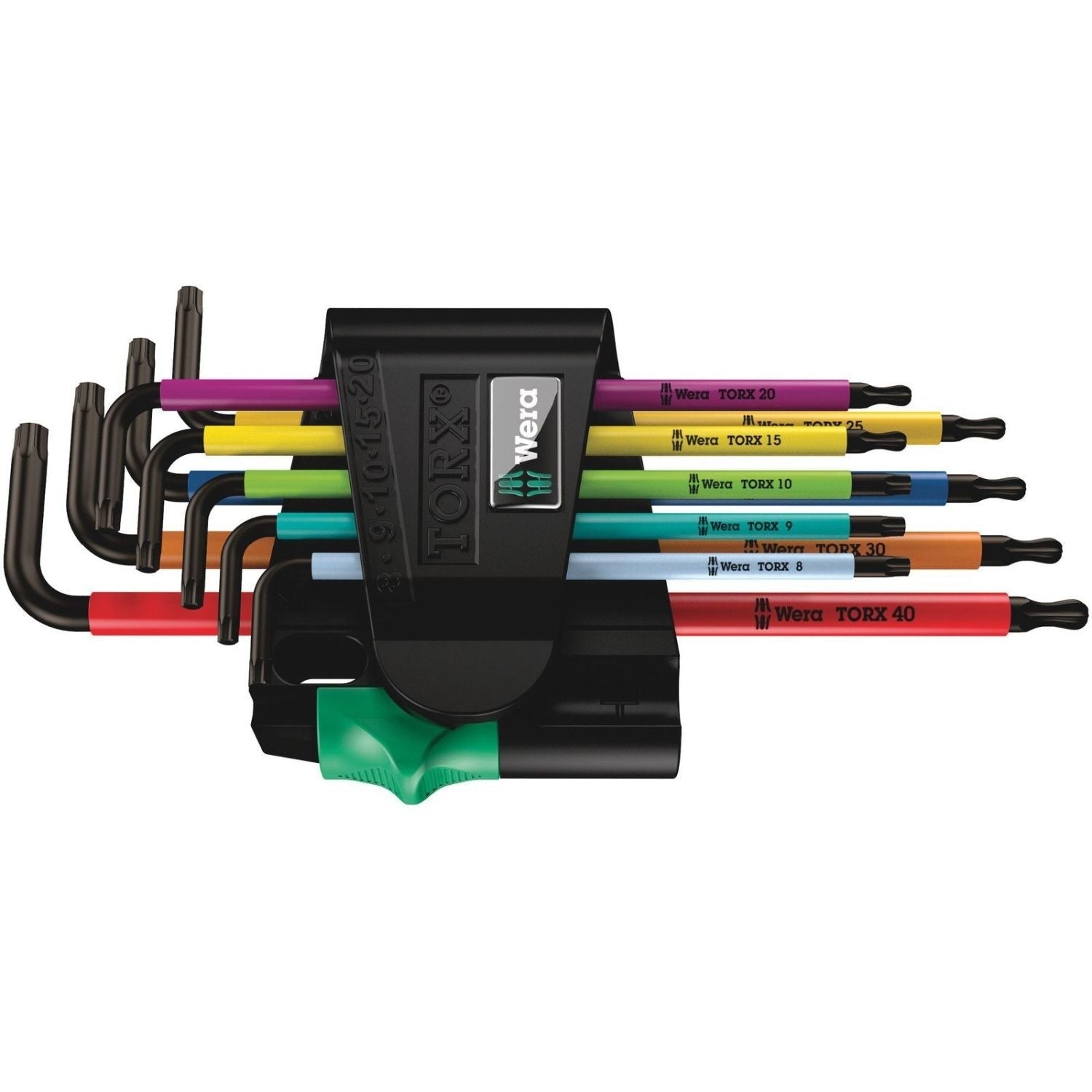Wera 967/9 Torx Bo Multicolour 1 L-Key Set For Tamper-Proof Torx Screws, Blacklaser, 9-Pieces