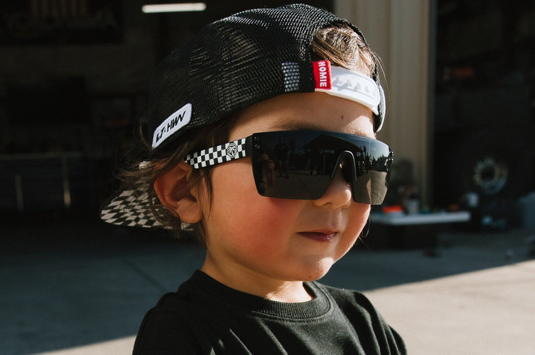 Heat Wave Kids Lazer Face Little Trouble X Heat Wave Checkered Flag Sunglasses