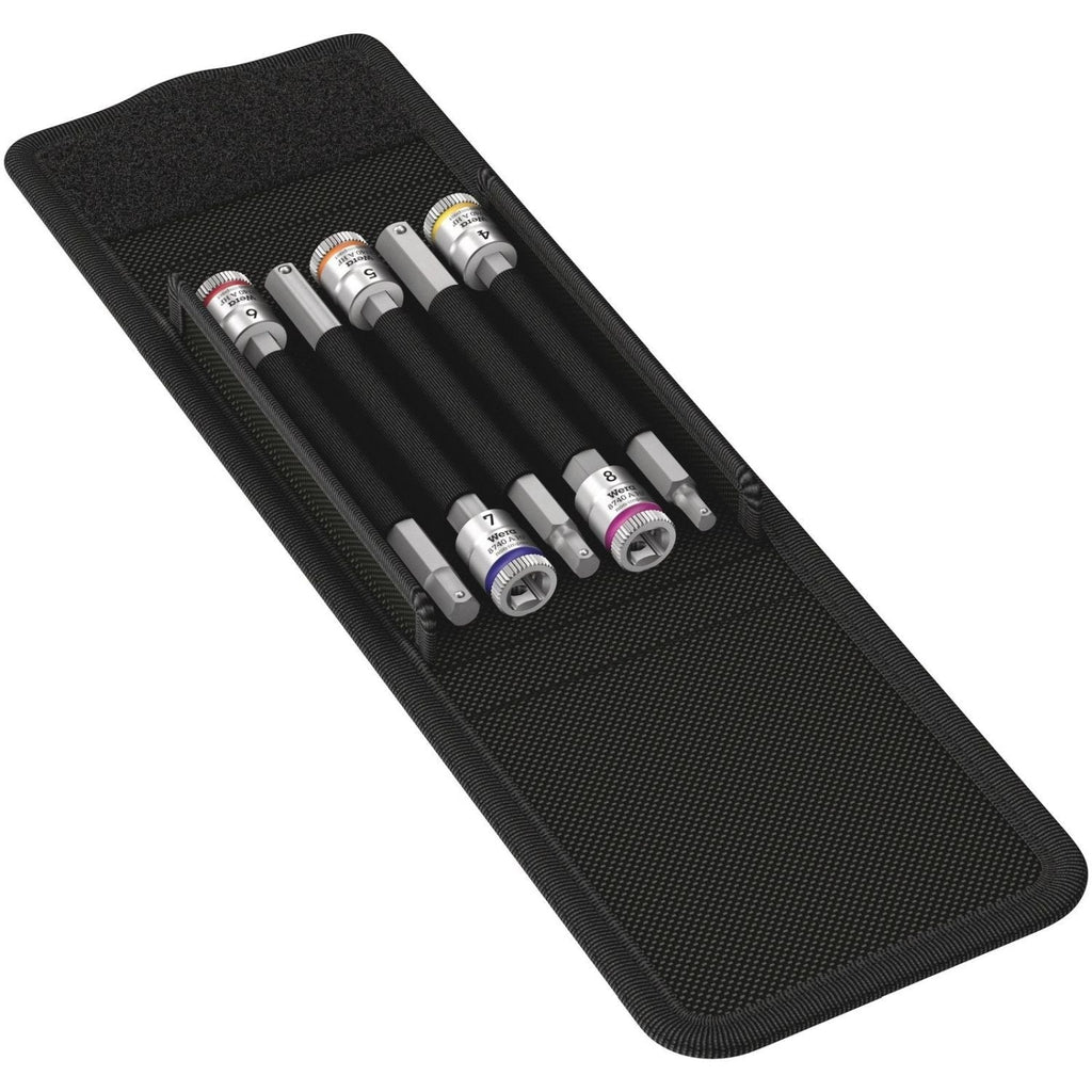 Wera 8740 A Hf 1 Zyklop Bit Socket Set With Holding Function, 1/4-in. Drive, 5-Pieces