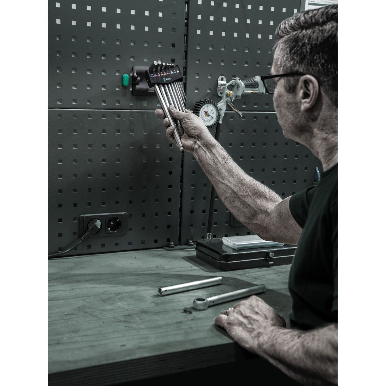 Wera 950/9 Hex-Plus 8 L-Key Set, Metric, Chrome-Plated, 10-Pieces