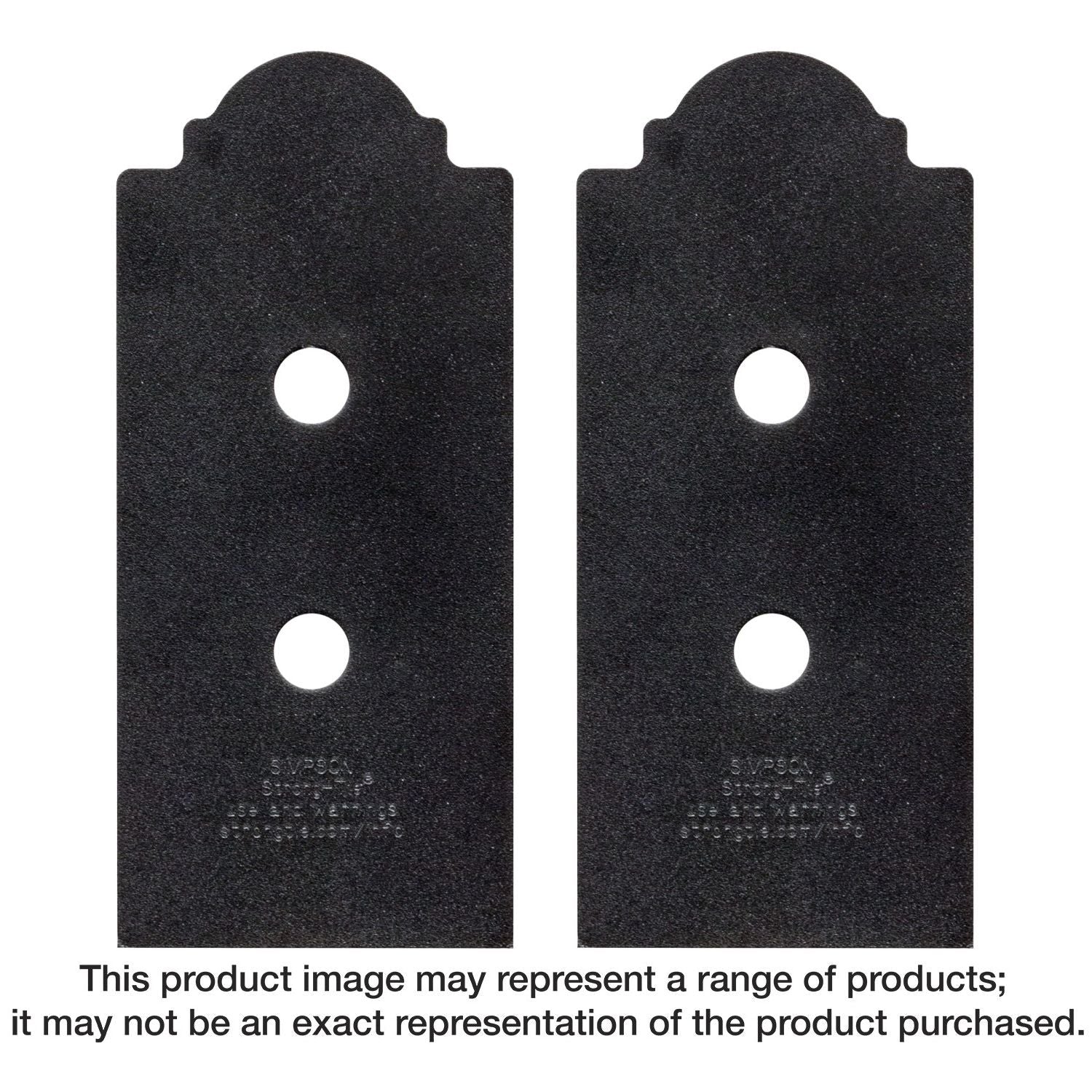Simpson Strong-Tie APB88DSP Outdoor Accents Mission Collection ZMAX, Black Post Base Side Plate for 8x, 2-Pack