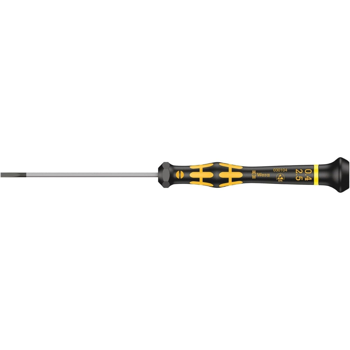 Wera 1578 A Esd Kraftform Micro Screwdriver For Slotted Screws, 0.40x2.5x80-mm.