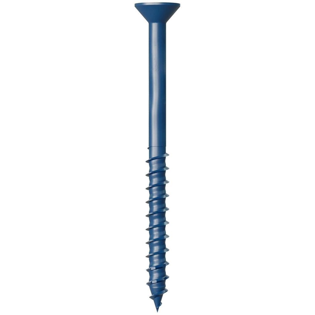Simpson Strong-Tie TNT25314TF Titen Turbo, 1/4-in. x 3-1/4-in. 6-Lobe Flat-Head Concrete and Masonry Screw, Blue, 100-Pack