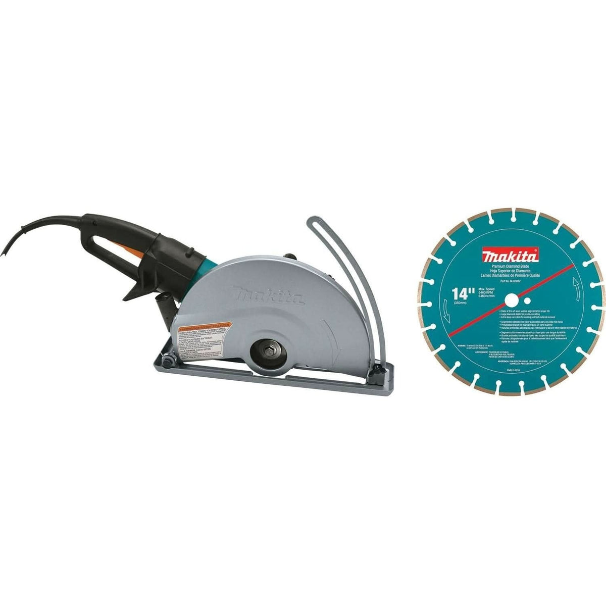 Makita 4114X Corded 14" SJS Electric Angle Cutter, with 14" Diamond Blade