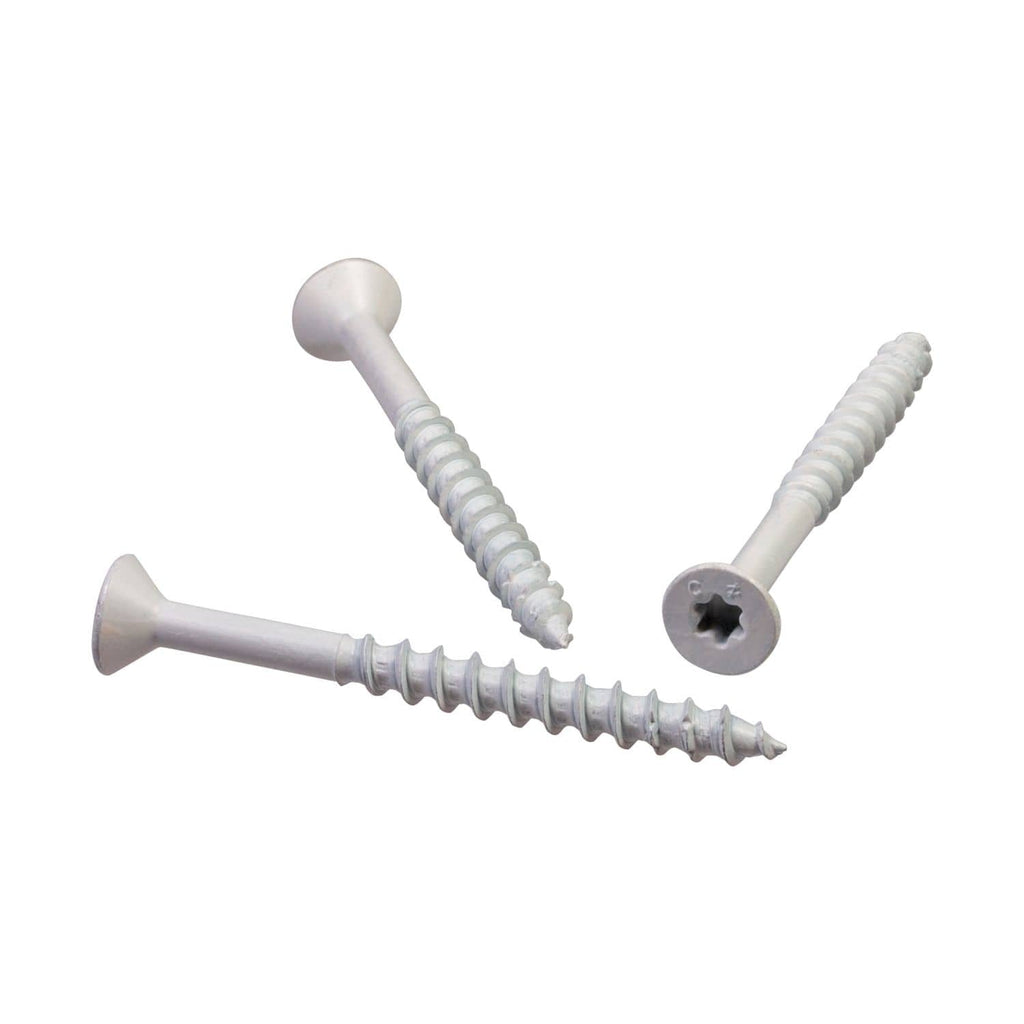 Simpson Strong-Tie TNTW25234TFC25 Titen Turbo, 1/4-in. x 2-3/4-in. 6-Lobe Flat-Head Concrete and Masonry Screw, White, 25-Pack