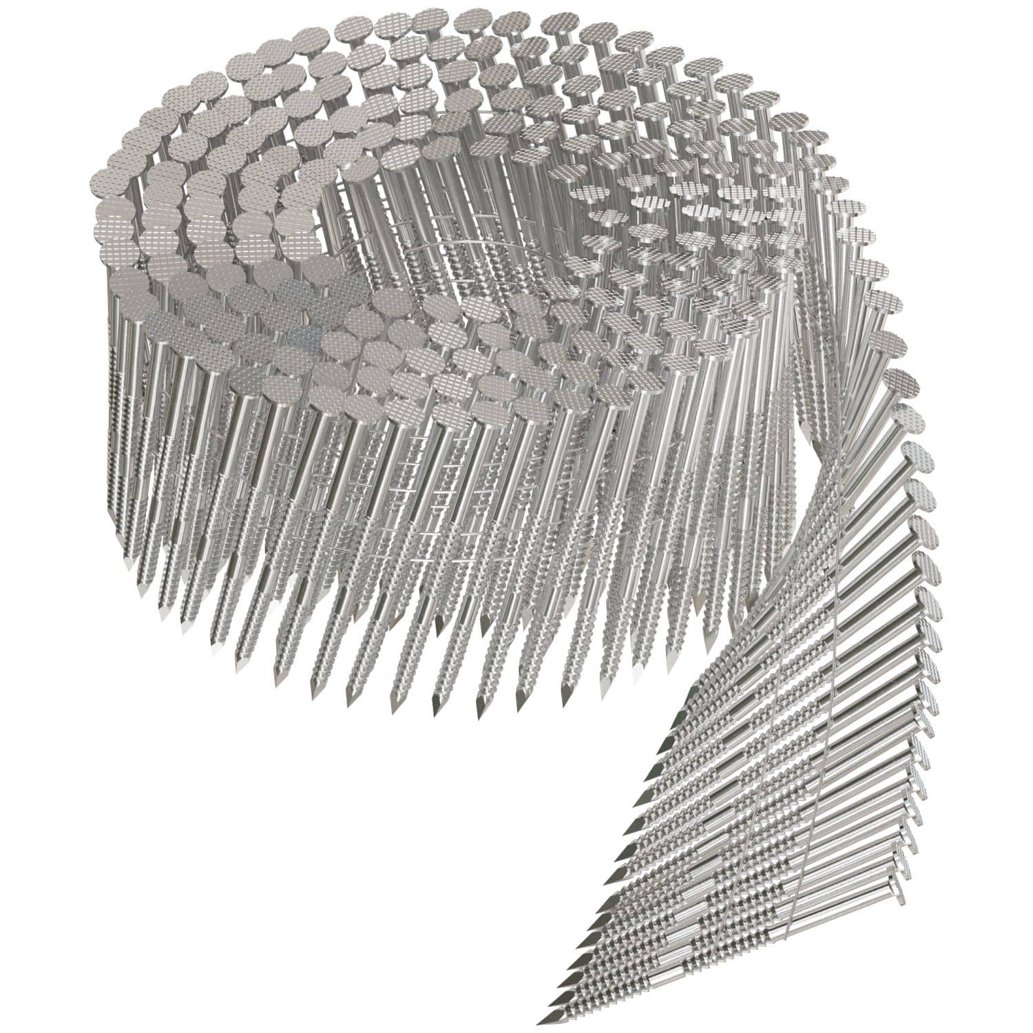 Simpson Strong-Tie T12A225PNJ 15° Wire Coil, Full Round Head, Ring-Shank Decking/Framing Nail, 2-1/4-in. x .099-in. Type 316, 1800-Pack