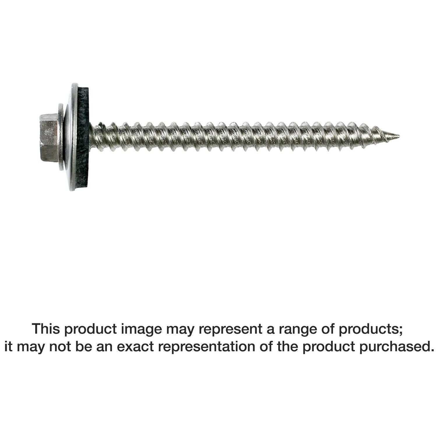 Simpson Strong-Tie T09150HWA-RP5 Metal-Panel Screw with EPDM Washer, #9 x 1-1/2-in. Hex Head, Type 316, 5-Pack