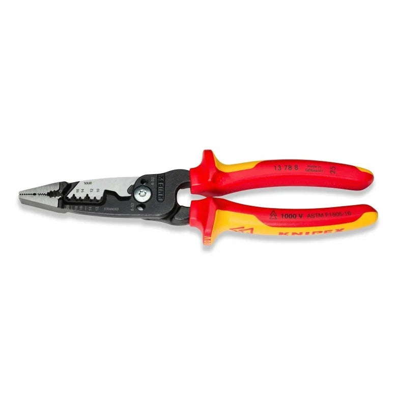 Knipex 8-in Forged Wire Stripper 20-10 AWG-1000V Insulated (13 78 8 SBA)