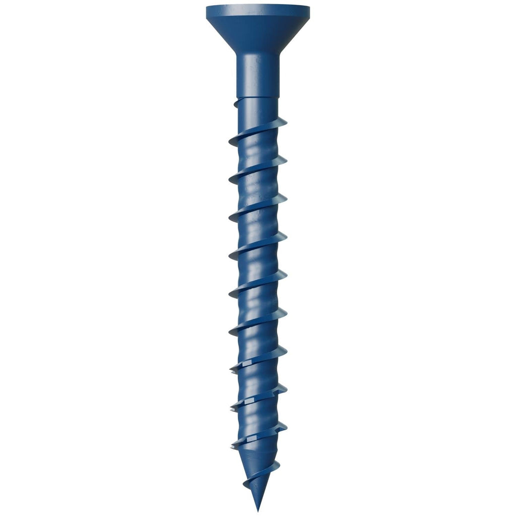 Simpson Strong-Tie TNT18134TFC8 Titen Turbo, 3/16-in. x 1-3/4-in. 6-Lobe Flat-Head Concrete and Masonry Screw, Blue, 8-Pack