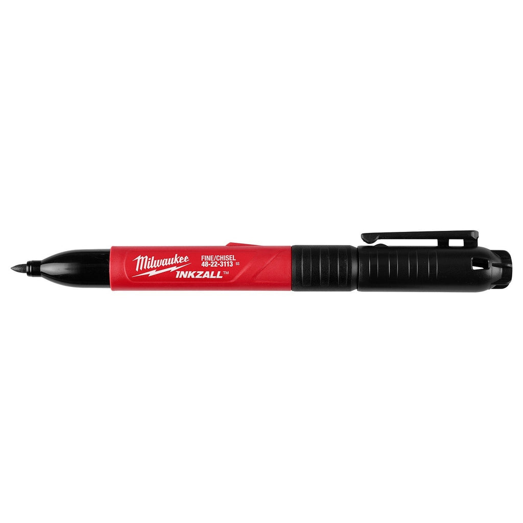 Milwaukee 48-22-3113 INKZALL Double-Sided Black Fine Point & Chisel Tip Jobsite Marker
