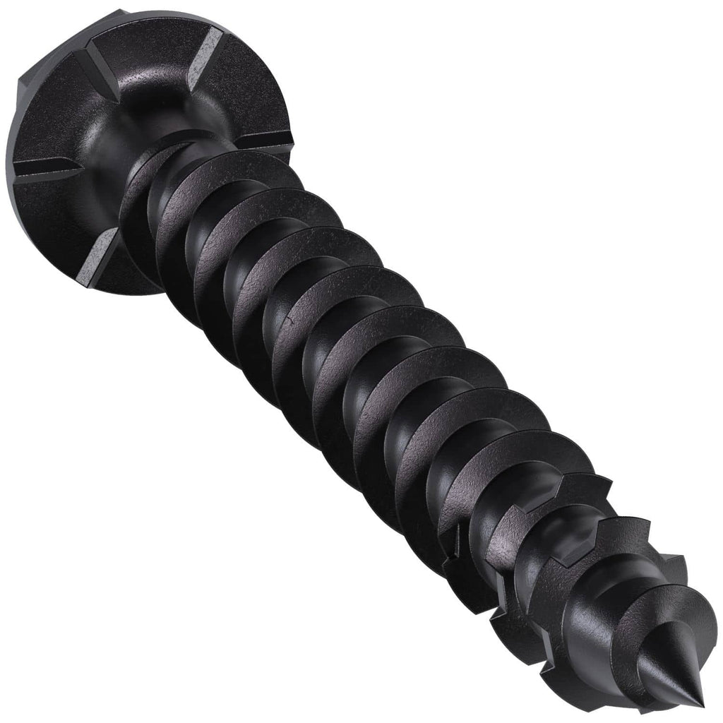 Simpson Strong-Tie TNTBL18134H Titen Turbo, 3/16-in. x 1-3/4-in. Hex-Head Concrete and Masonry Screw, Black, 100-Pack
