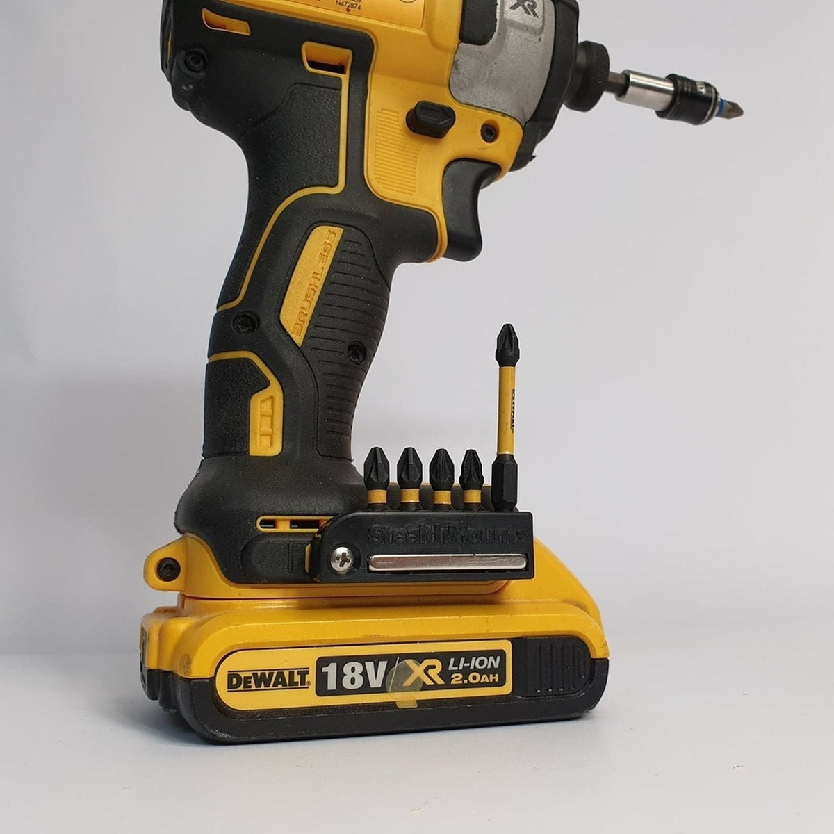StealthMounts Magnetic Bit Holder for DeWALT XR & Flexvolt Tools, 2-Pack