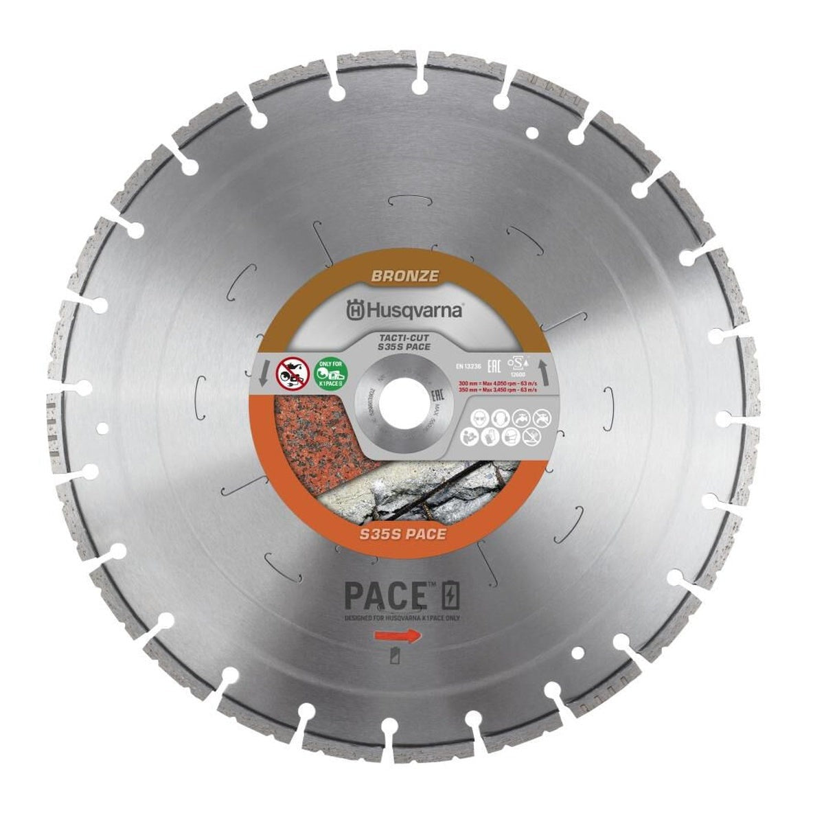 Husqvarna Tacti-Cut S50 14-in. Segmented Turbo Diamond Blade for Concrete and Masonry (579816402)