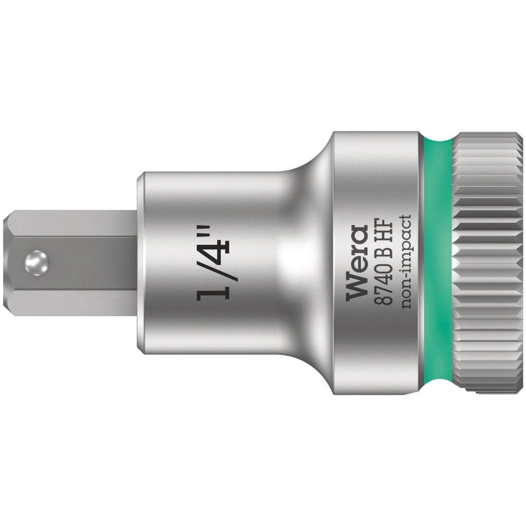 Wera 8740 B Hf Zyklop Bit Socket With Holding Function, 3/8-in. Drive, 1/4-in.x35-mm.