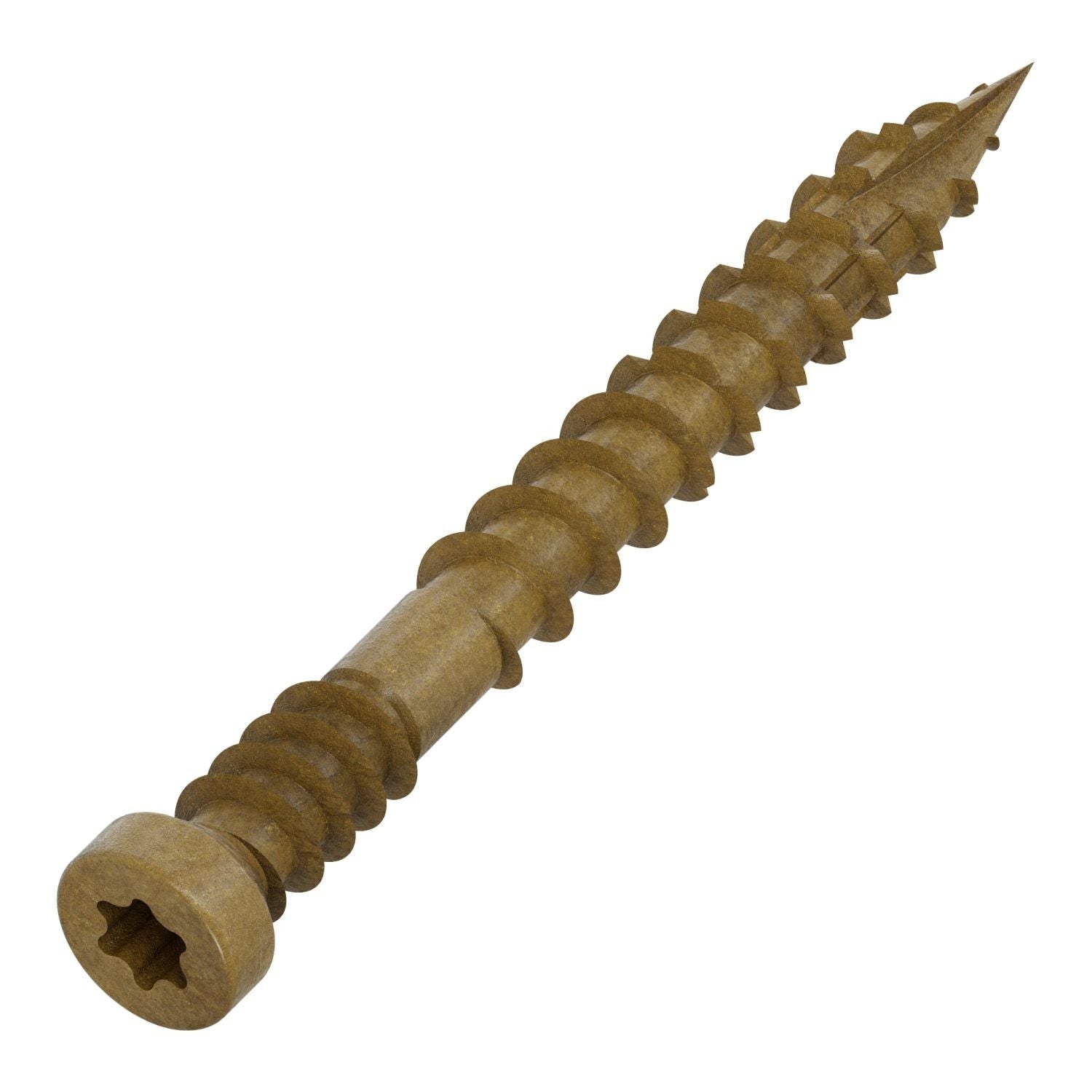 Simpson Strong-Tie FT07112R100 Finish Trim Screw, #7 x 1-1/2-in. T10, Trim-Head, Quik Guard, Tan, 100-Pack