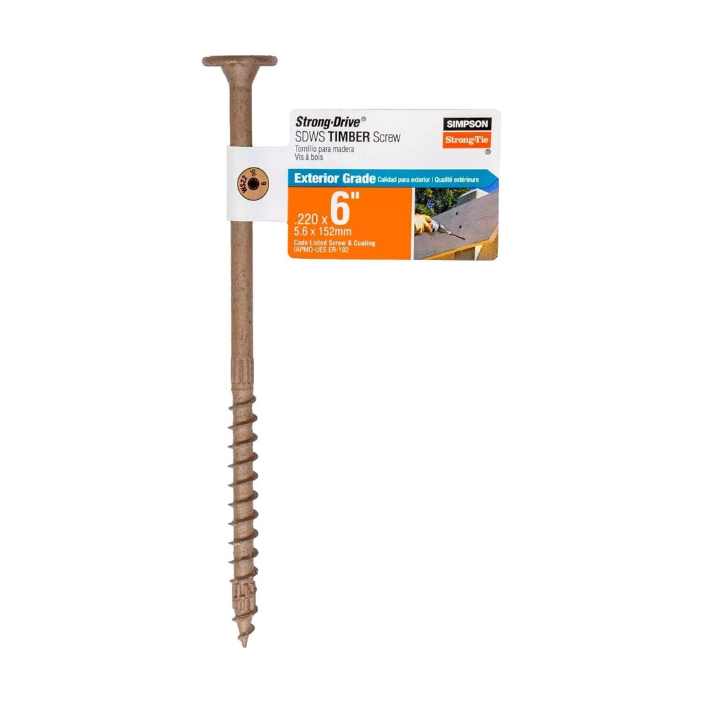 Simpson Strong-Tie SDWS22600DB-RP1 Strong-Drive SDWS TIMBER Screw (Exterior Grade), 0.220-in. x 6-in. T40, Tan