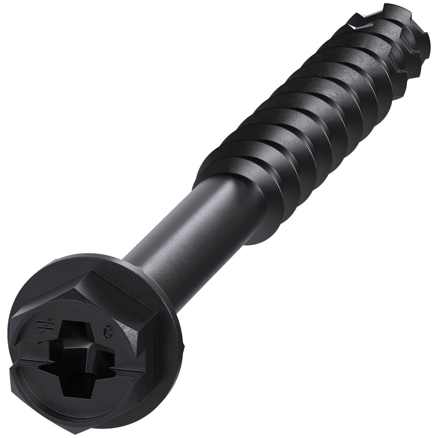 Simpson Strong-Tie TNTBL25234H Titen Turbo, 1/4-in. x 2-3/4-in. Hex-Head Concrete and Masonry Screw, Black, 100-Pack