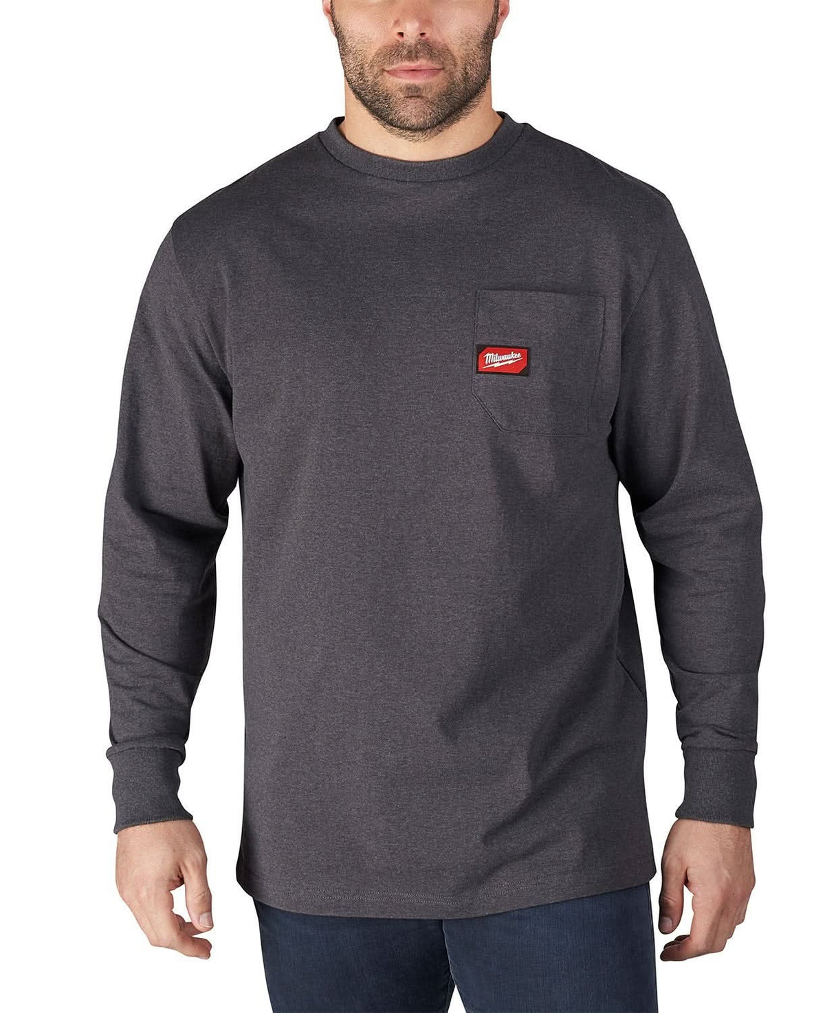 Milwaukee 602G Gray Long Sleeve Heavy Duty Pocket Tee