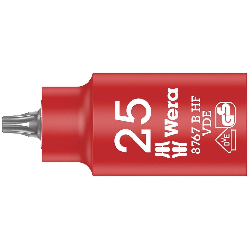 Wera 8767 B VDE Hf Torx Zyklop Bit Socket, Insulated, With Holding Function, 3/8-in. Drive, Torx 25x55-mm.