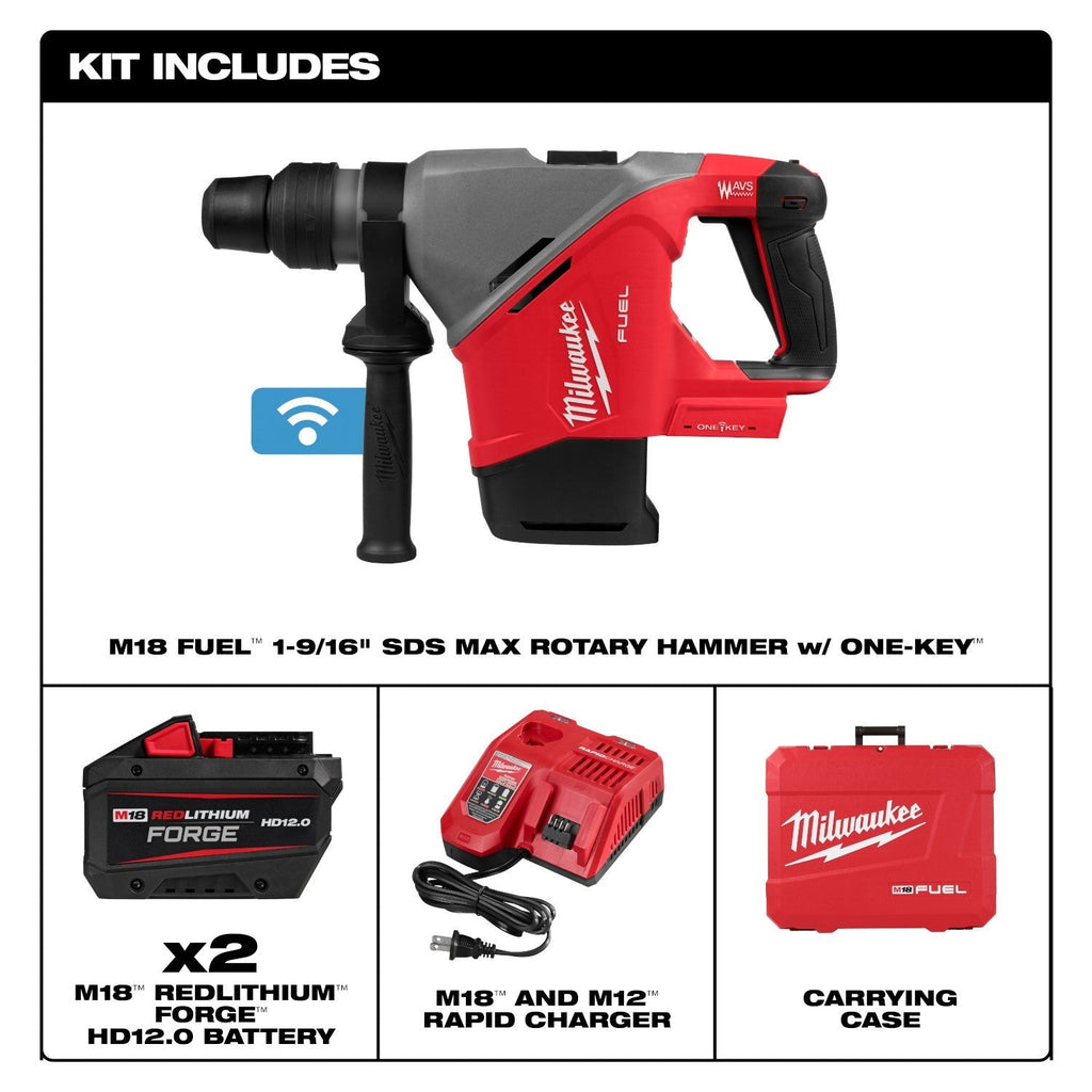 Milwaukee 2917-22HD M18 FUEL 1-9/16-in. SDS Max Rotary Hammer Kit w/ ONE KEY