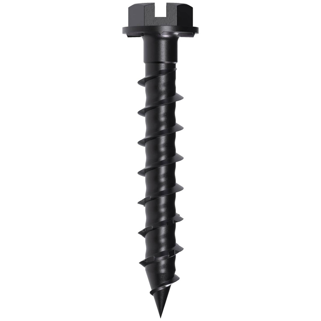 Simpson Strong-Tie TNTBL18114H Titen Turbo, 3/16-in. x 1-1/4-in. Hex-Head Concrete and Masonry Screw, Black, 100-Pack