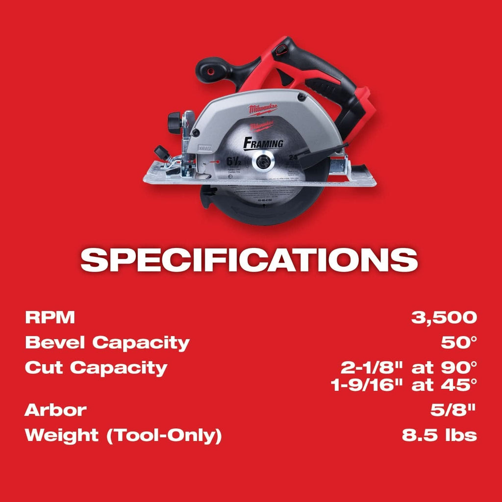 Milwaukee M18 Cordless 6-1/2" Circular Saw, Tool Only (PROMO)