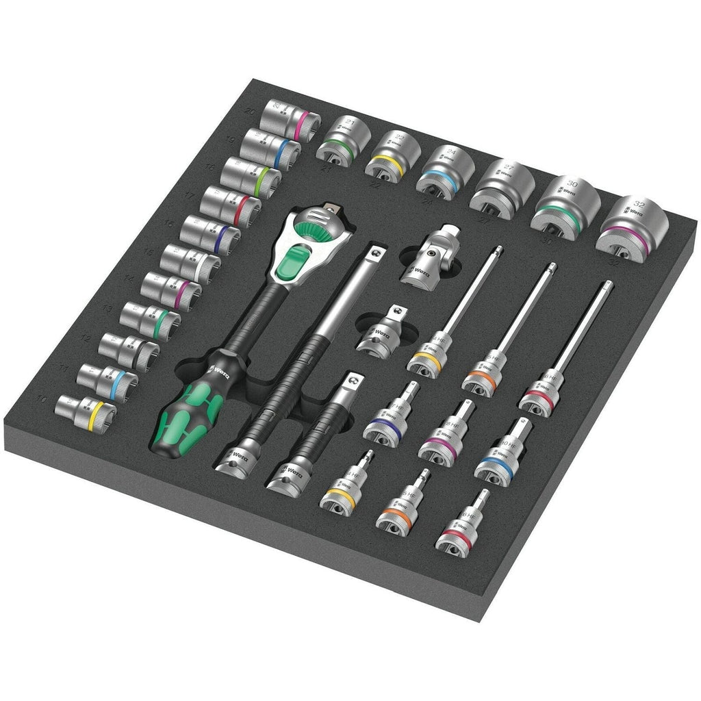 Wera 9722 Foam Insert 8000 C Zyklop 1/2-in. Ratchet Set 1, 31-Pieces